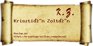 Krisztián Zoltán névjegykártya