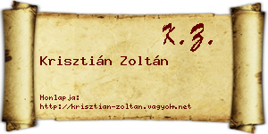 Krisztián Zoltán névjegykártya